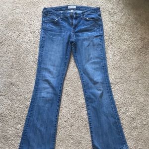 Bell bottom blue jeans